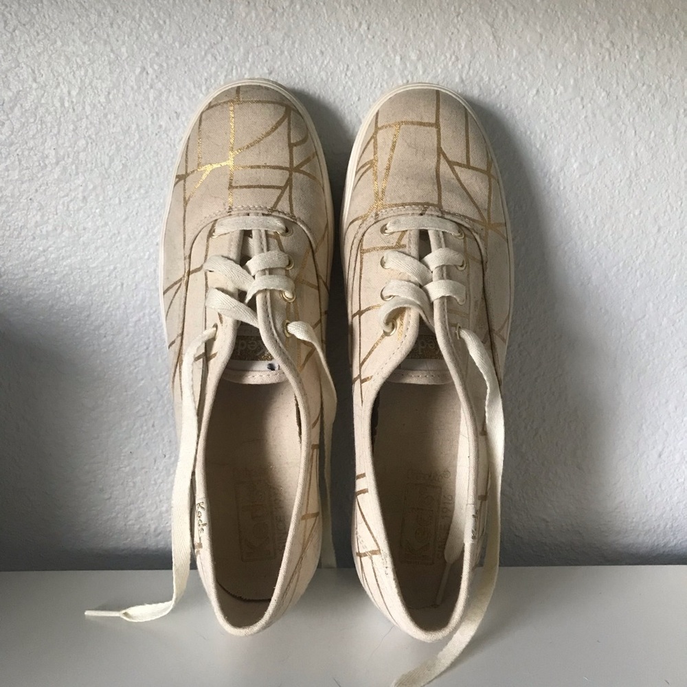 Keds Platform Ivory + Gold